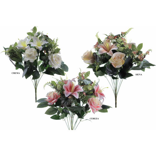 RAMO 9665 -52 cms. ROSAS LILIUM x12-