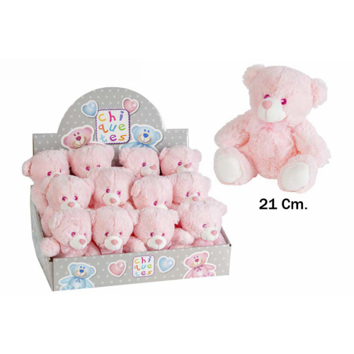 PELUCHE 1087 -21 cms. OSO ROSA-