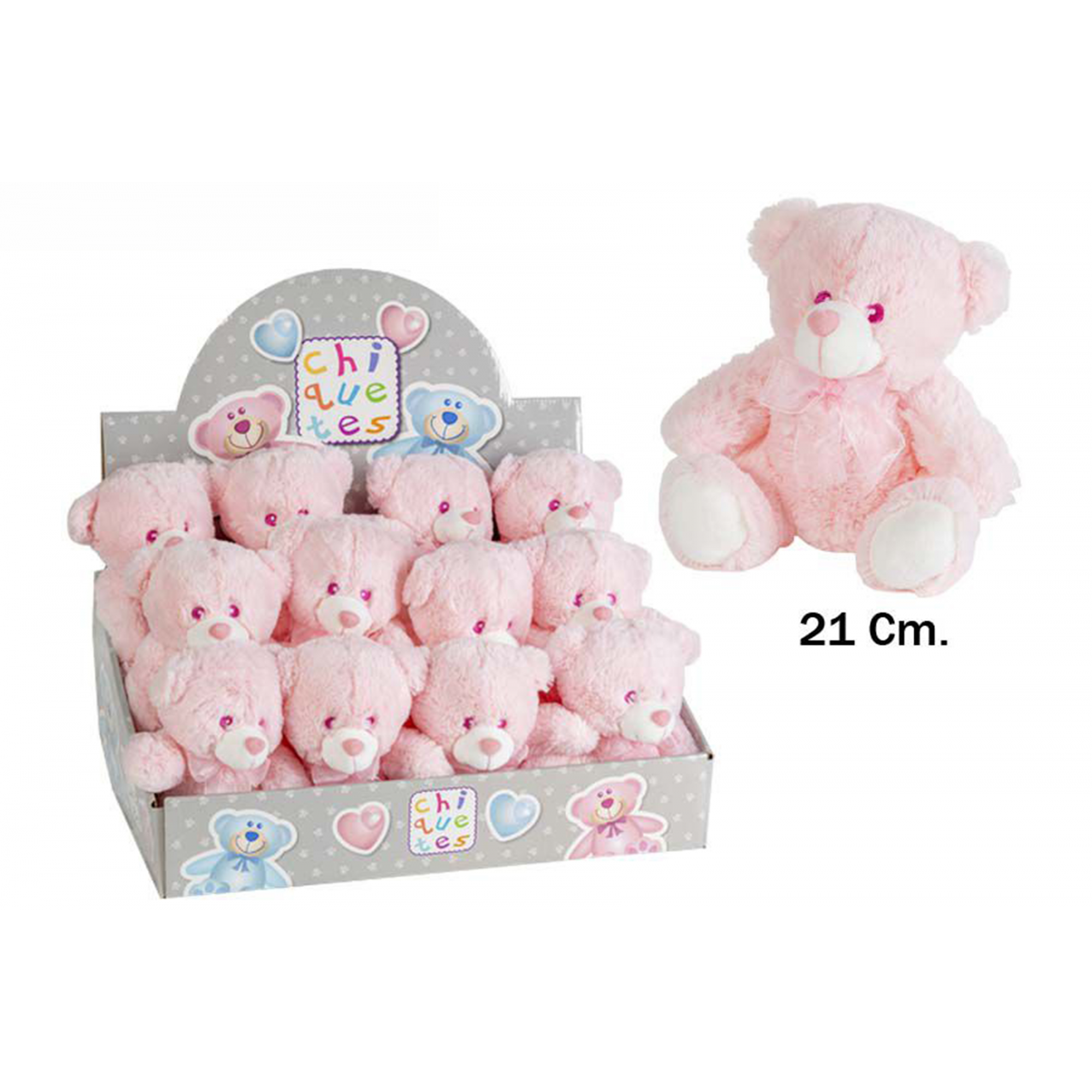 PELUCHE 1087 -21 cms. OSO ROSA-