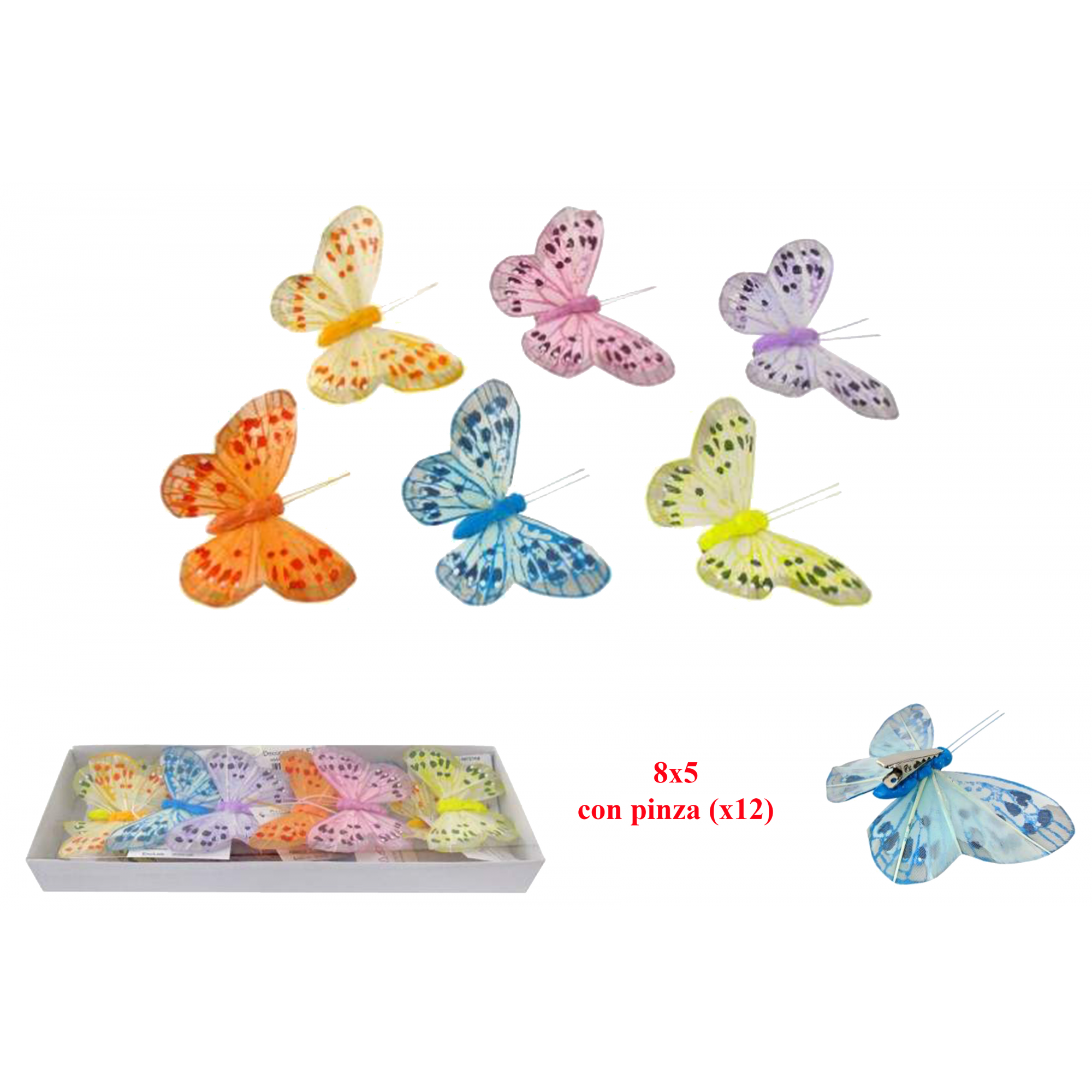 PICK 7685 -8x5 MARIPOSAS c/PINZA x12-