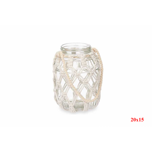 FLORERO 5092 -20x15 MACRAME CRISTAL-