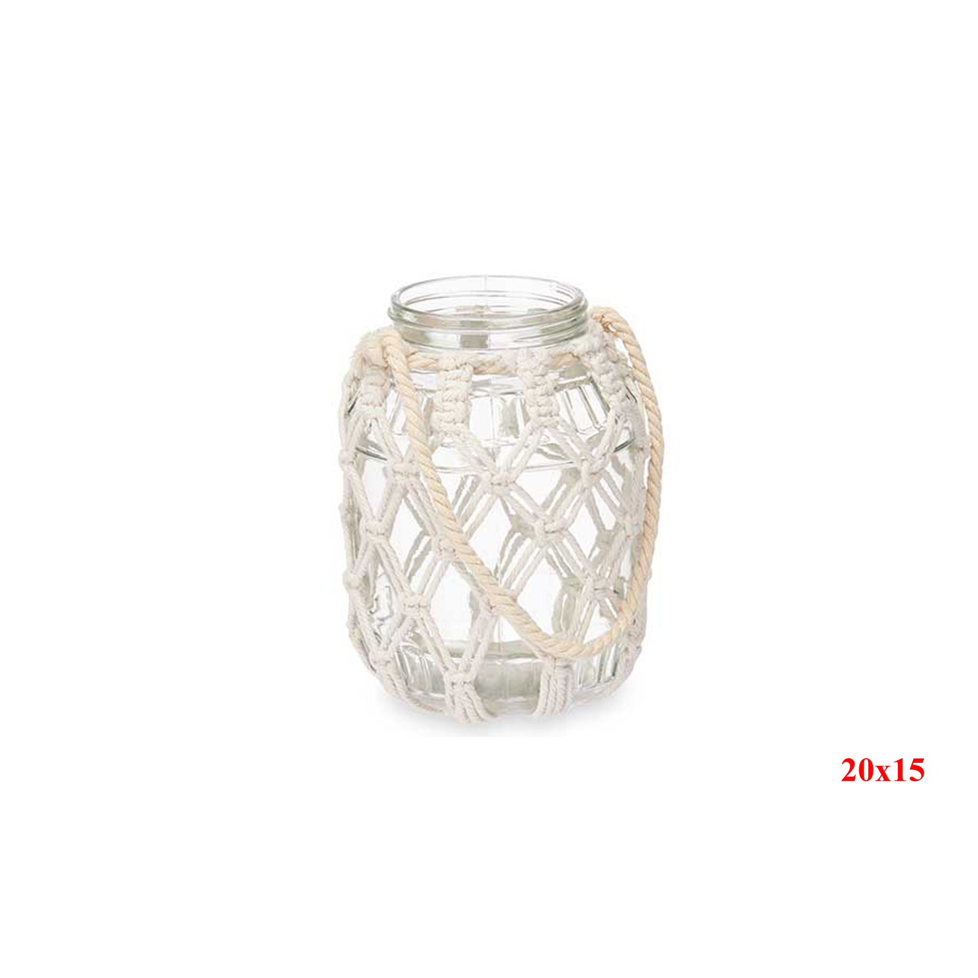 FLORERO 5092 -20x15 MACRAME CRISTAL-