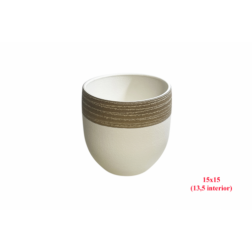 MACETA 1516 -15x15 (13,5 int.) CREMA MARRON-