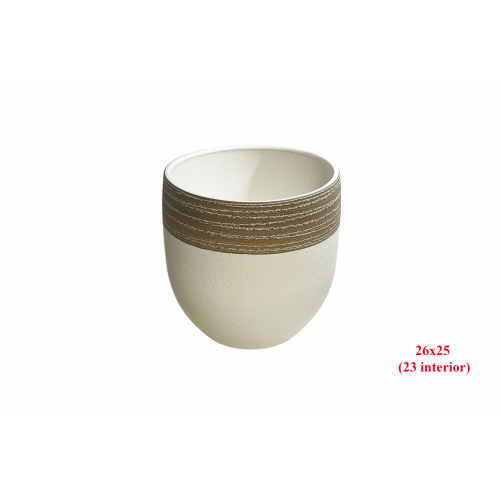 MACETA 1527 -26x25 (23 int.) CREMA MARRON-
