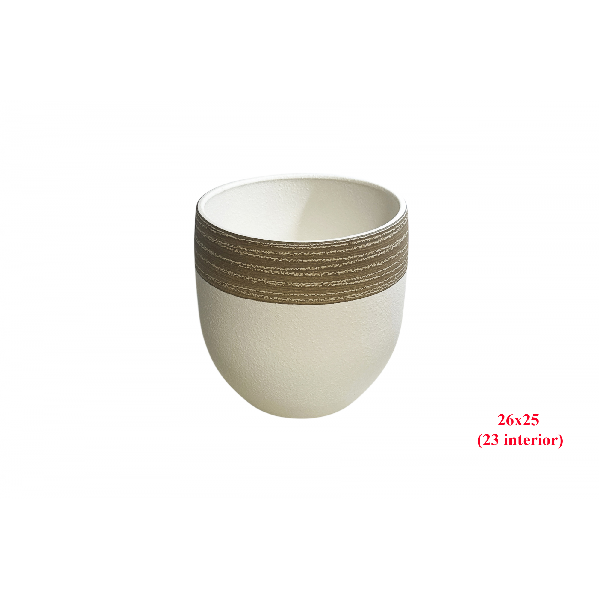 MACETA 1527 -26x25 (23 int.) CREMA MARRON-