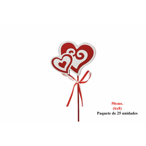 PICK 795 -50 cms. (6x8) CORAZON DOBLE x25-