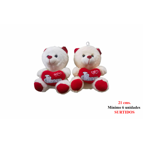 PELUCHE 802 -21 cms. OSITO CORAZON-