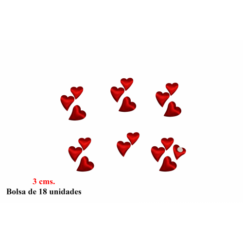 STICKER 400 -3 cms. CORAZONES TELA x18-