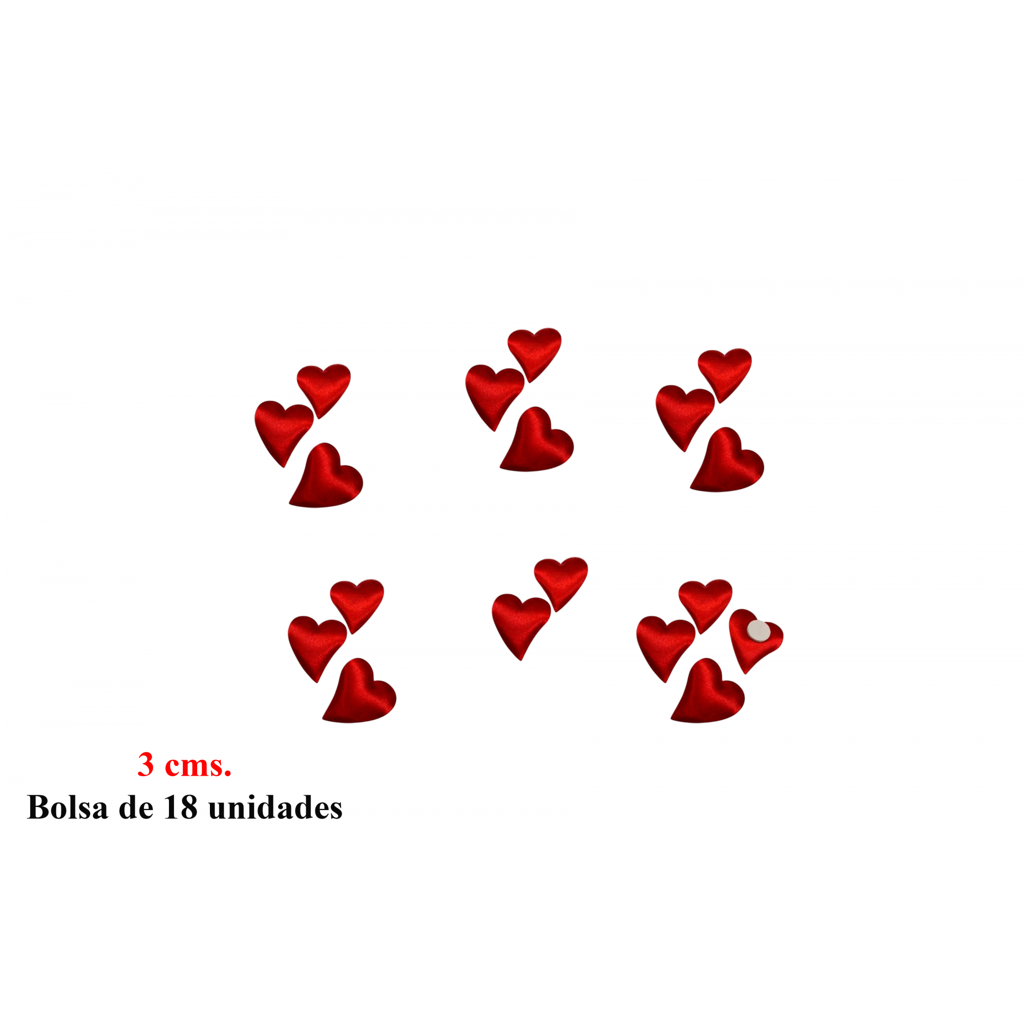 STICKER 400 -3 cms. CORAZONES TELA x18-