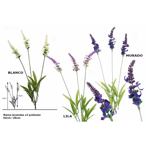 FLOR 711 -62 cms. LAVANDA x3-