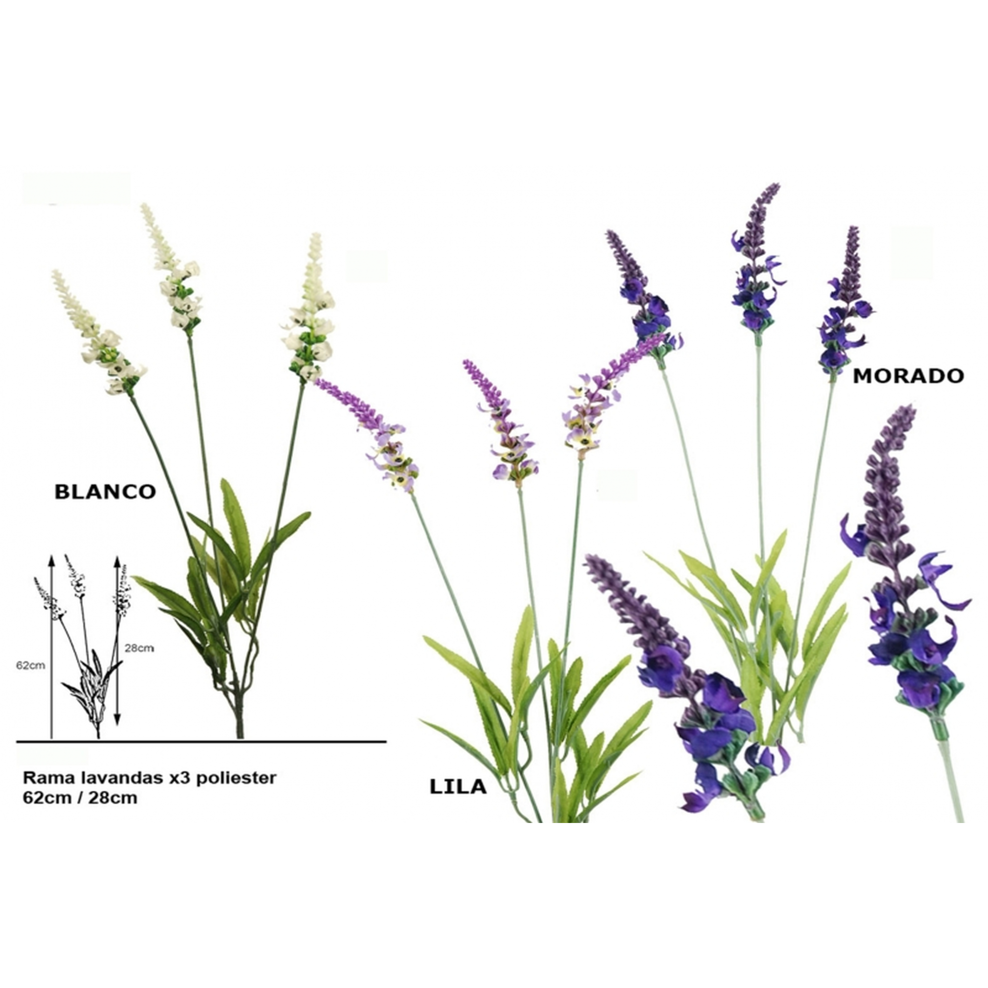 FLOR 711 -62 cms. LAVANDA x3-