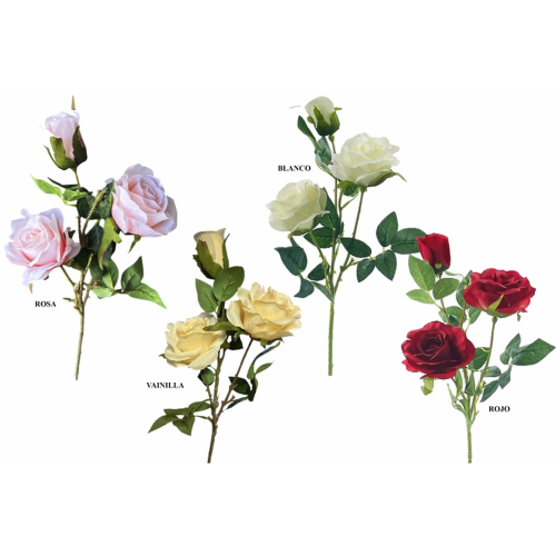 FLOR 901 -72 cms. ROSA x3-