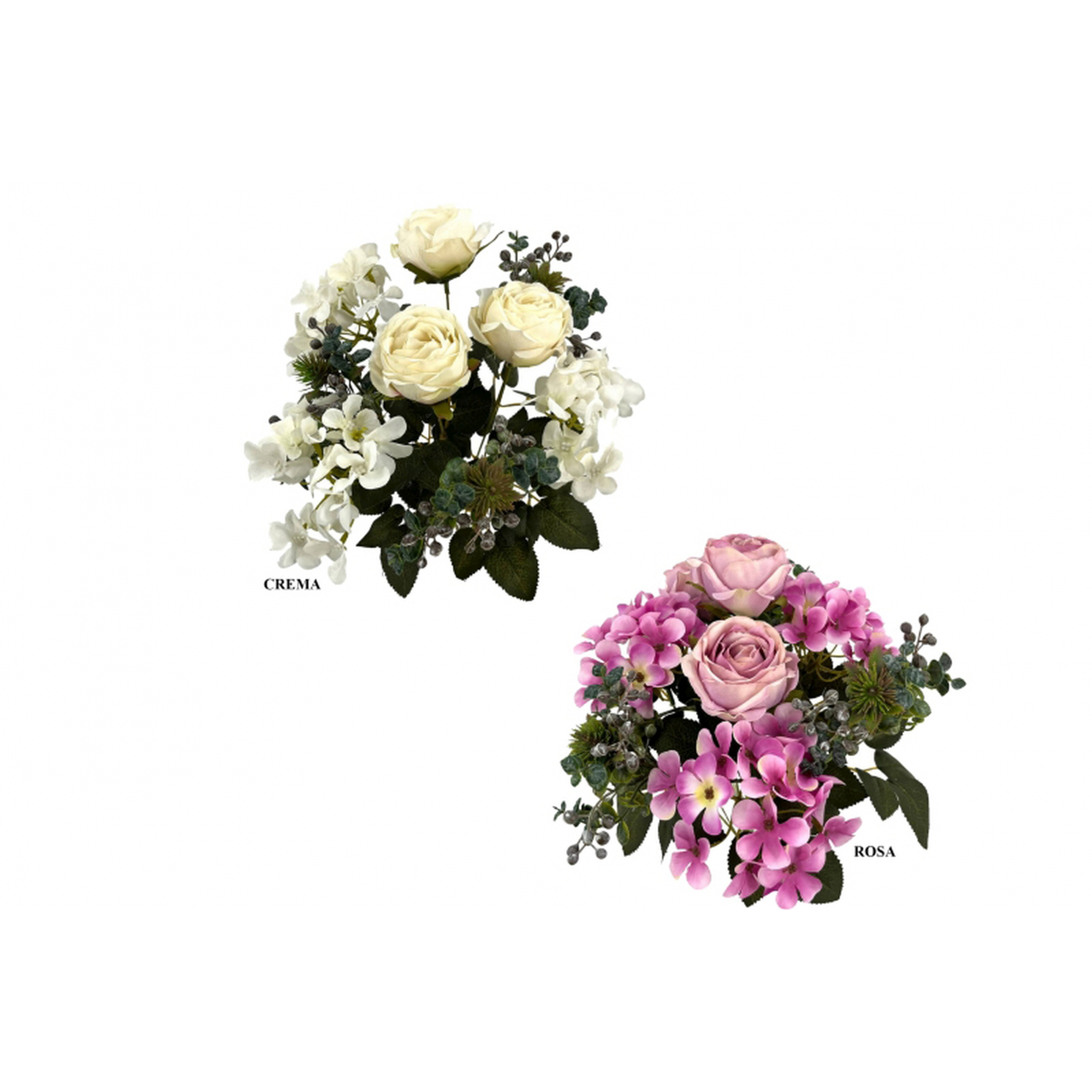 RAMO 306 -42 cms. ROSAS HORTENSIAS x9-
