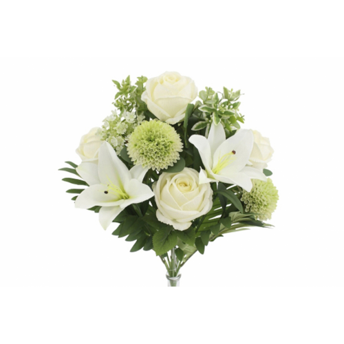 RAMO 9607 -53 cms. ROSAS-LILY-MUM x14-