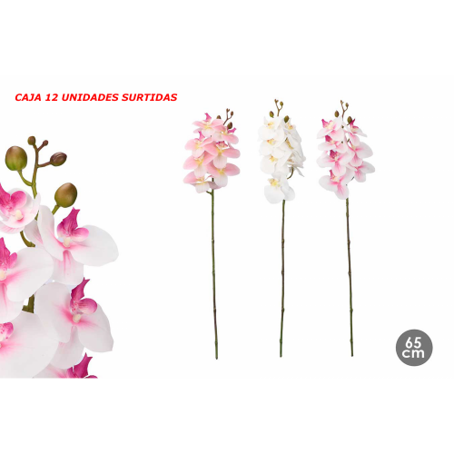FLOR 918 -65 cms. ORQUIDEA x12 SURTIDAS-