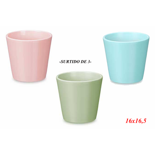 MACETA 5252 -16x16,5 SURTIDO DE 3-