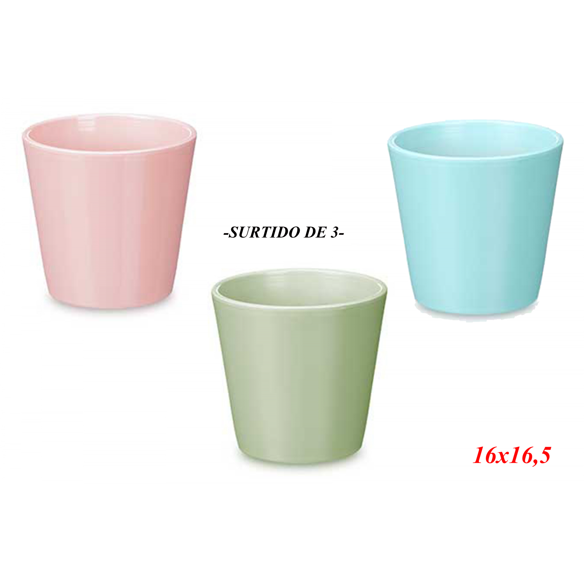 MACETA 5252 -16x16,5 SURTIDO DE 3-