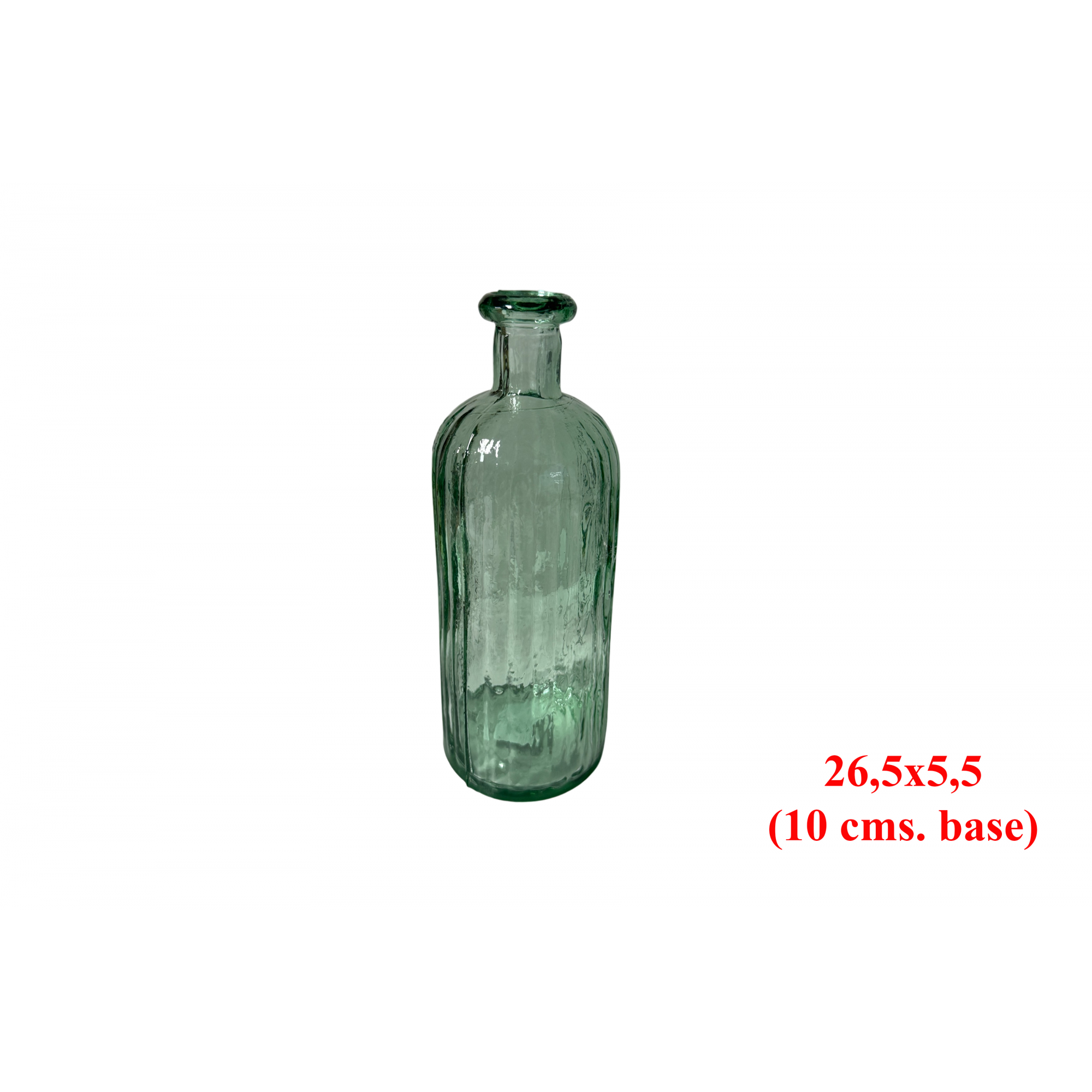 FLORERO 3791 -26,5x5,5 (10 cms. base)  CRISTAL RECICLADO-