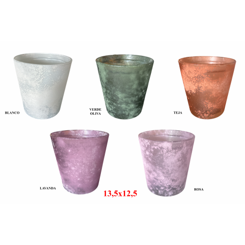 MACETA 7053E -13,5x12,5 CRISTAL ENVEJECIDO-