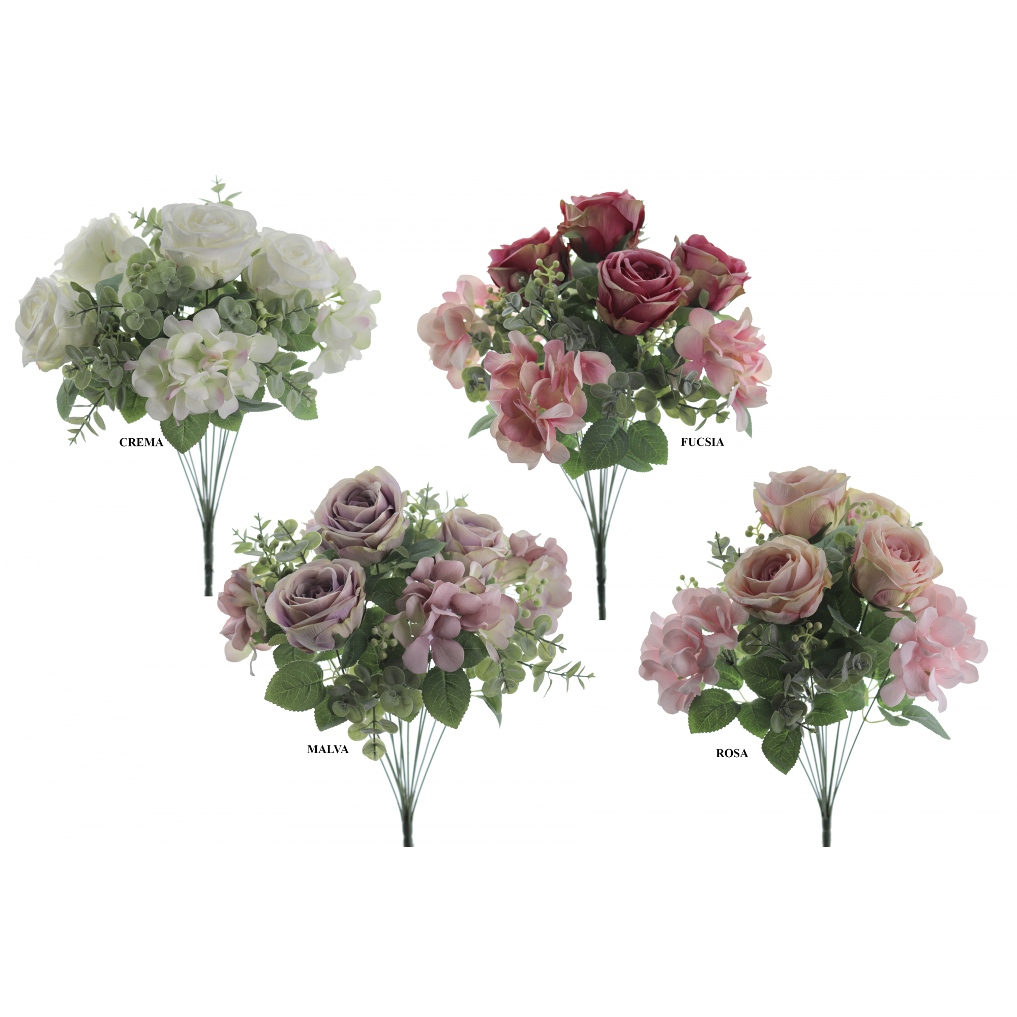 RAMO 5611 -50 cms. HORTENSIA-ROSAS x12-