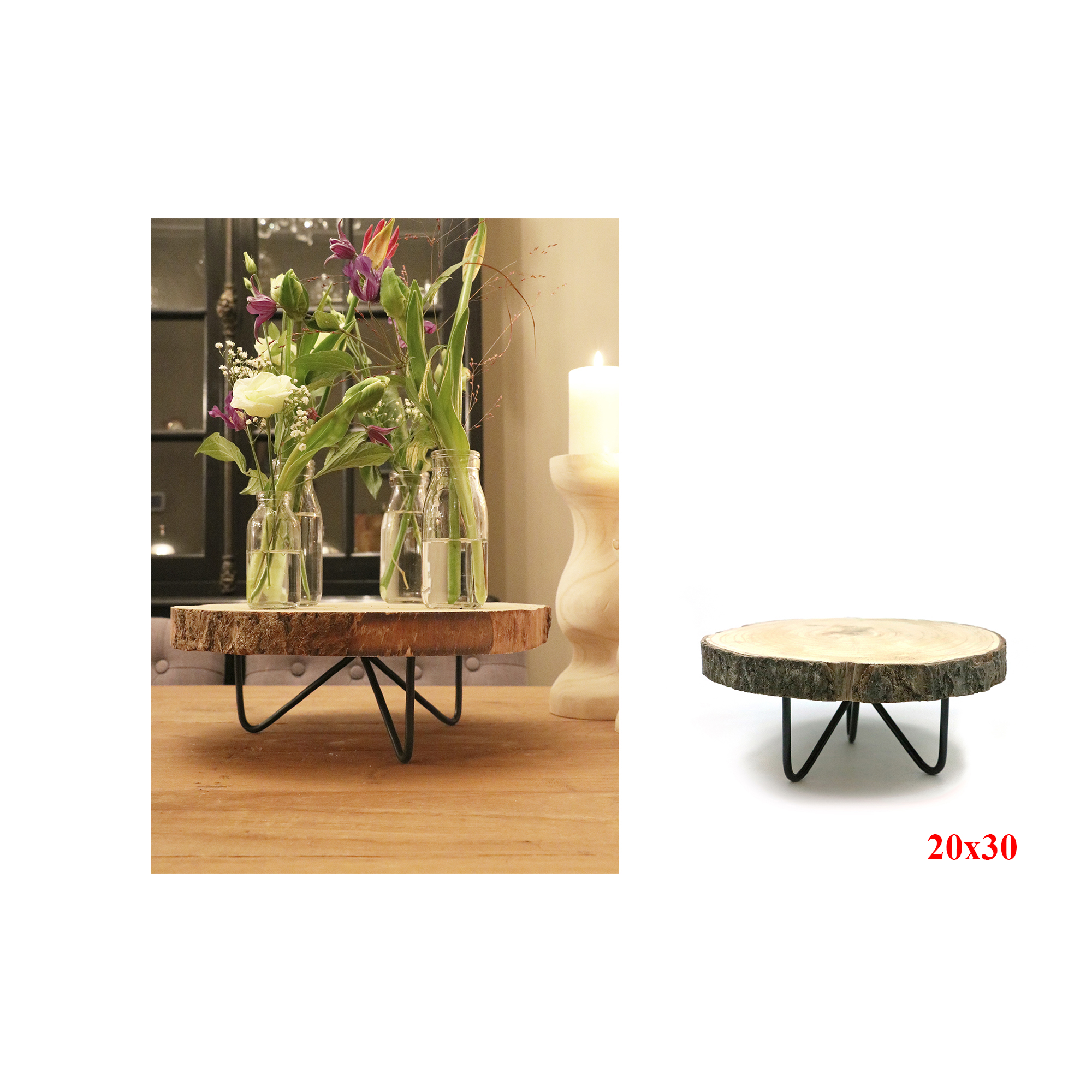 CENTRO 5663 -20x30 MADERA CON PATAS-