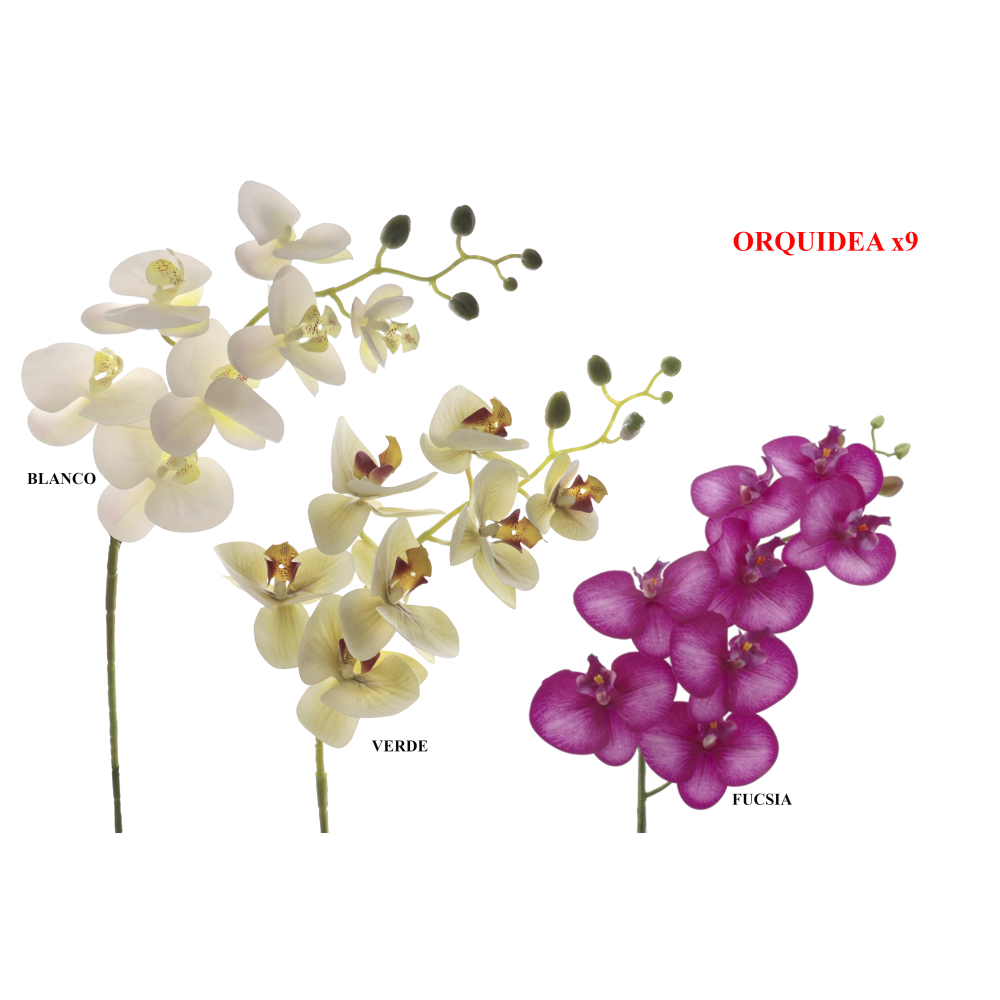 FLOR 7478 -95 cms. ORQUIDEA x9-