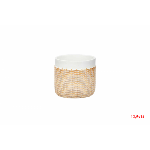 MACETA 1382 -12,5x14 EFECTO RATAN-