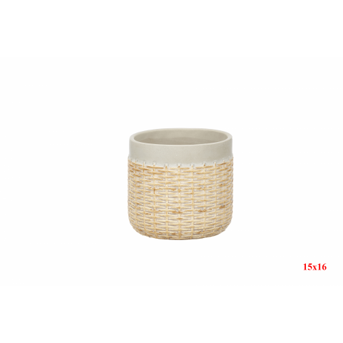 MACETA 1385 -15x16 EFECTO RATAN-